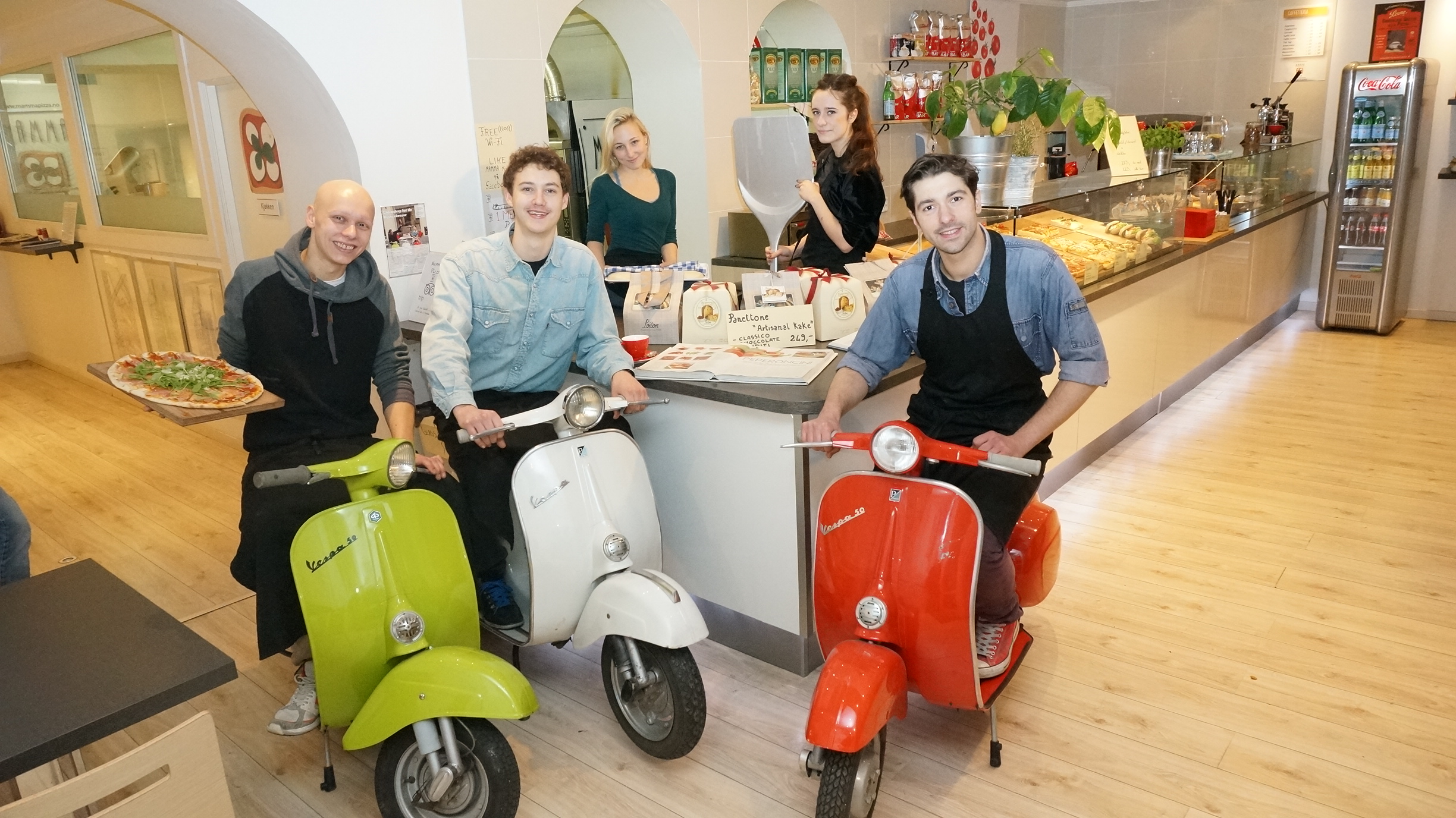 Fra venstre: Davide Zannini, Sondre Bonas, Manon Westrick, Sara Prete og Lucca Zannini. Foto: Magne Otterdal