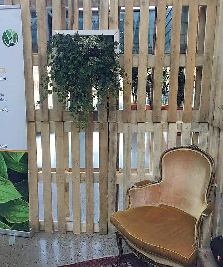 Slik så det ut da studentene hadde satt opp en stand. Foto: Privat