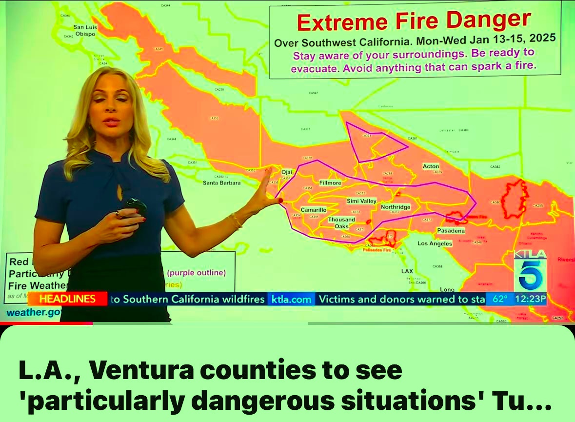Brannvarsling på californisk TV.