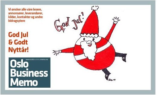 Oslo Business Memo ønsker alle lesere, abonnenter og leverandører en riktig god jul og godt nyttår!