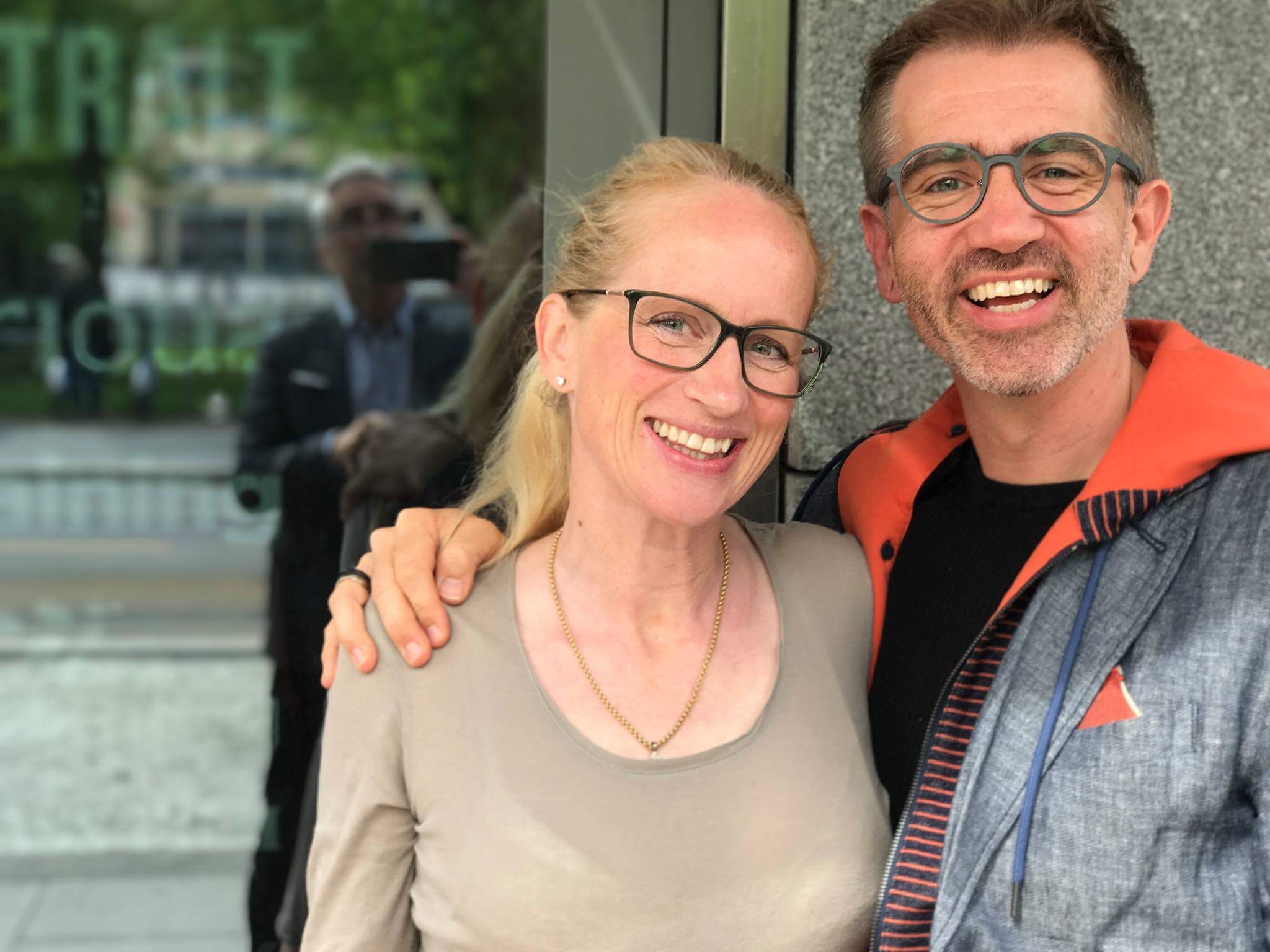 Hanne Normann redaktør i Helt Innafor og daglig leder i Helt Sentralt med konseptutvikler Bård Brænde. Foto: Selfie