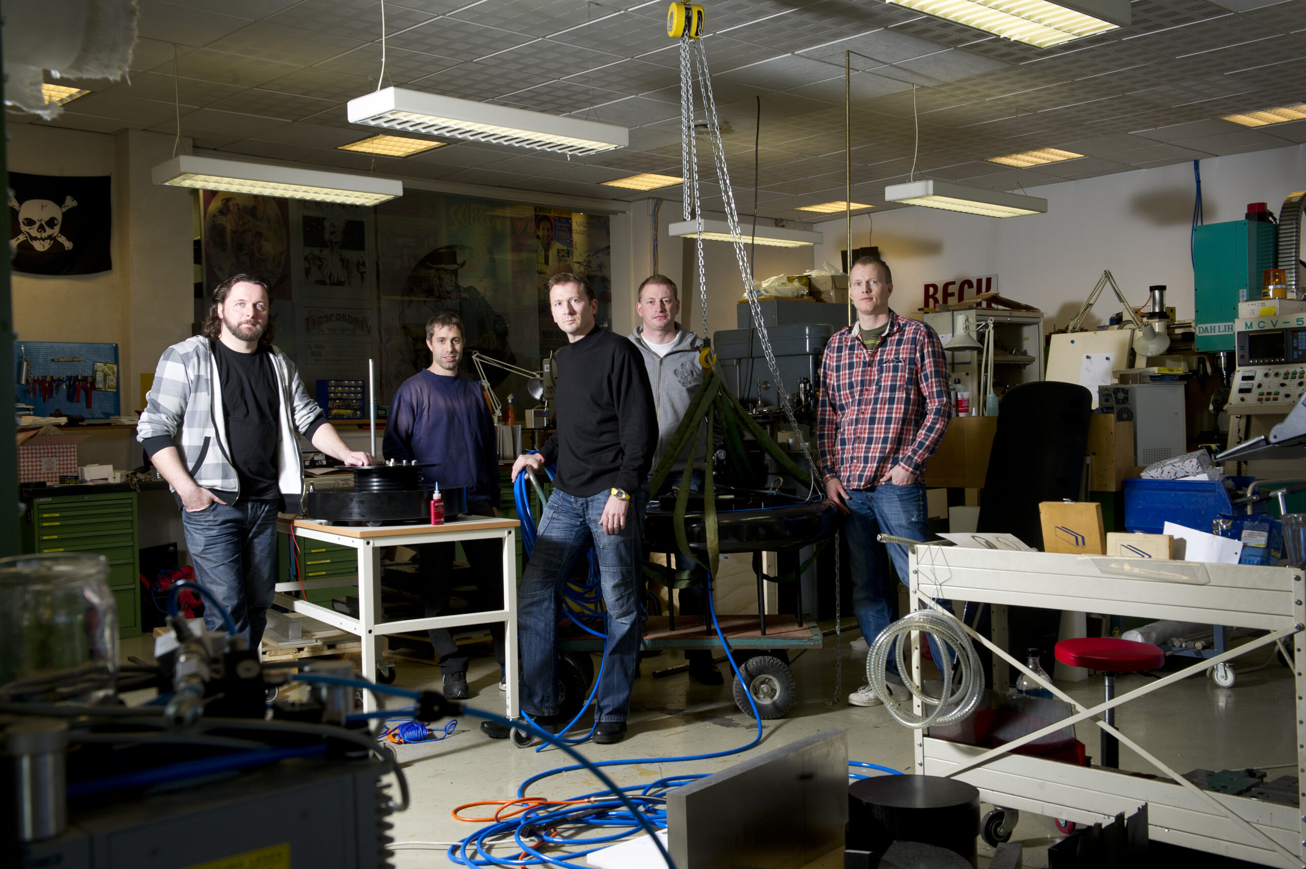 The team at Beck Engineering. From left Espen Beck, Christopher Cabot, John Arne Breivik, Steinar Laudal and Anders Fjellvang. Photo: Gorm K. Gaare