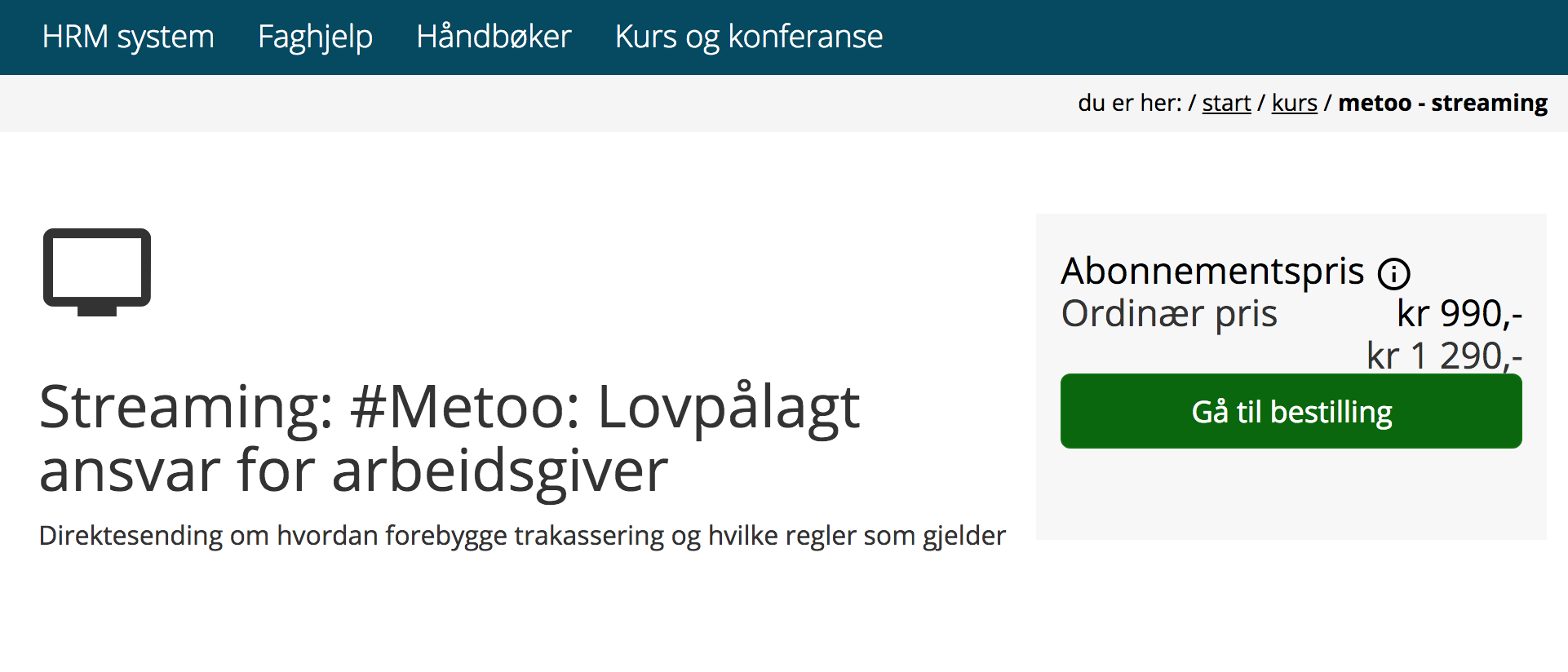 Faksimile av Infotjenesters hjemmeside i desember 2017.