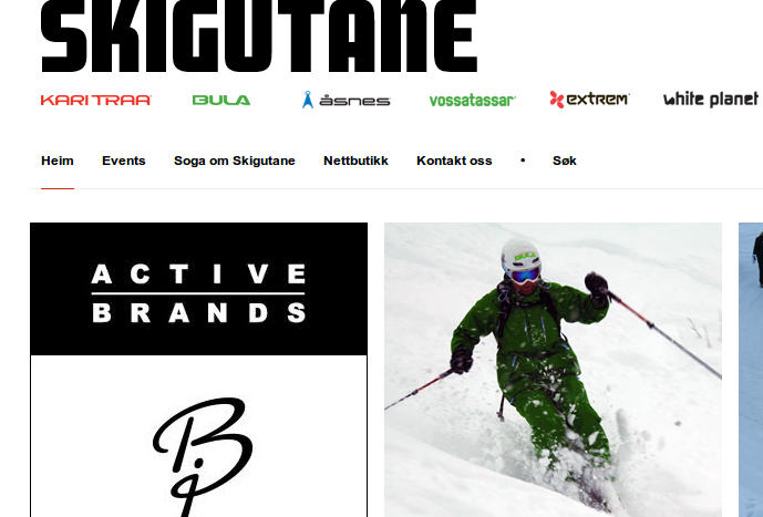 Active Brands med hovekontor i Oslo skjærer ned med 20 årsverk for å bli mer konkurransedyktige i sportsmarkedet. Faksimile av Skigutanes nettsted.