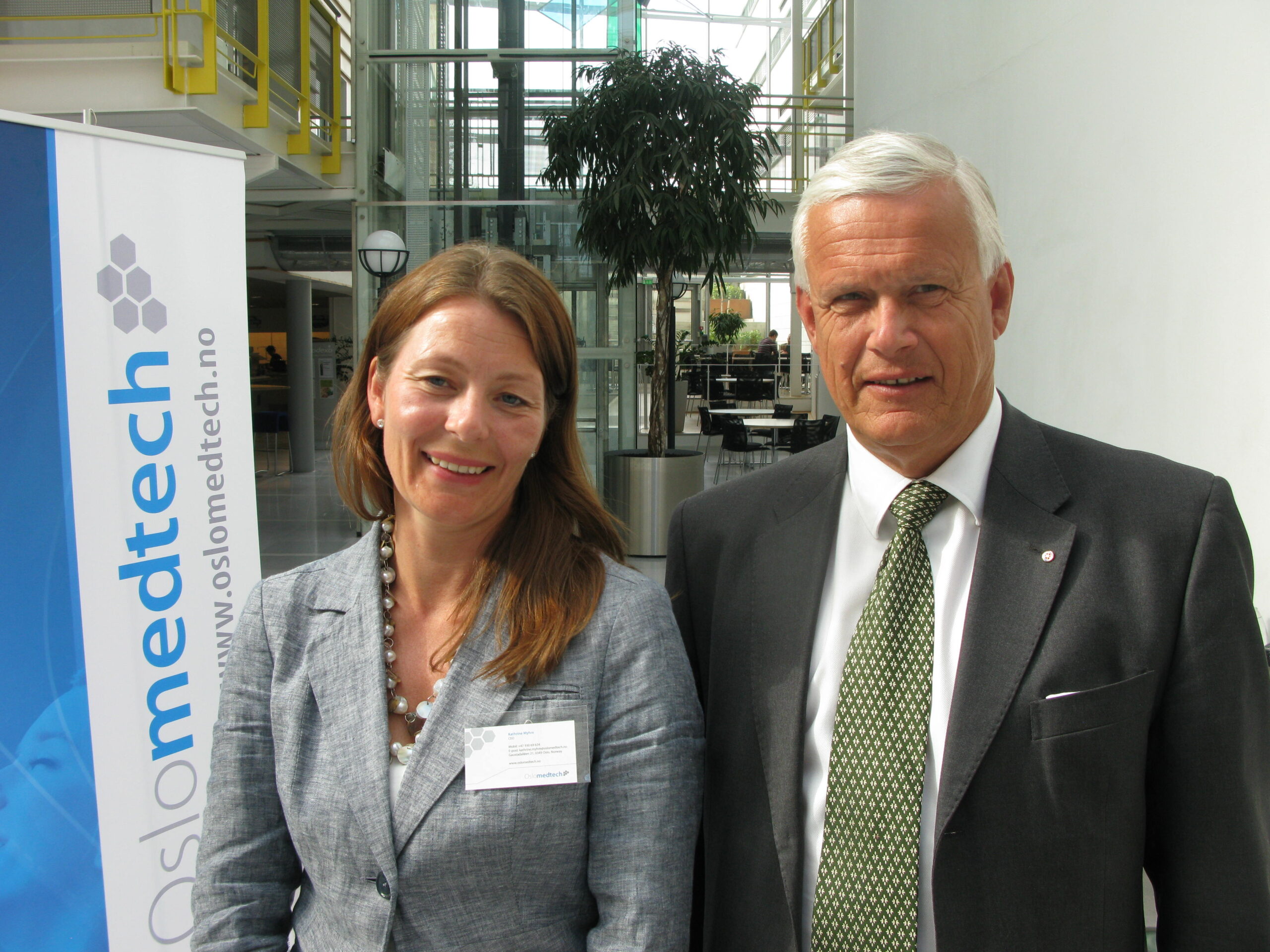 Daglig leder Kathrine Myhre og styreleder Carl Christian Gilhuus-Moe i Oslo Medtech opplever godt tilsig av nye medlemsbedrifter. Foto: Magne Otterdal