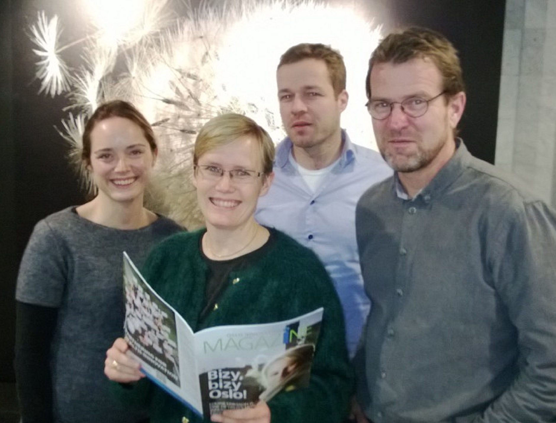 Deltagelsen i Oslo Innovation Week øker, konstaterer Oslo Teknopols lederteam, fra venstre Tanya Heglund, Berit Solli, Fredrik Winther og Kevin Gallagher.