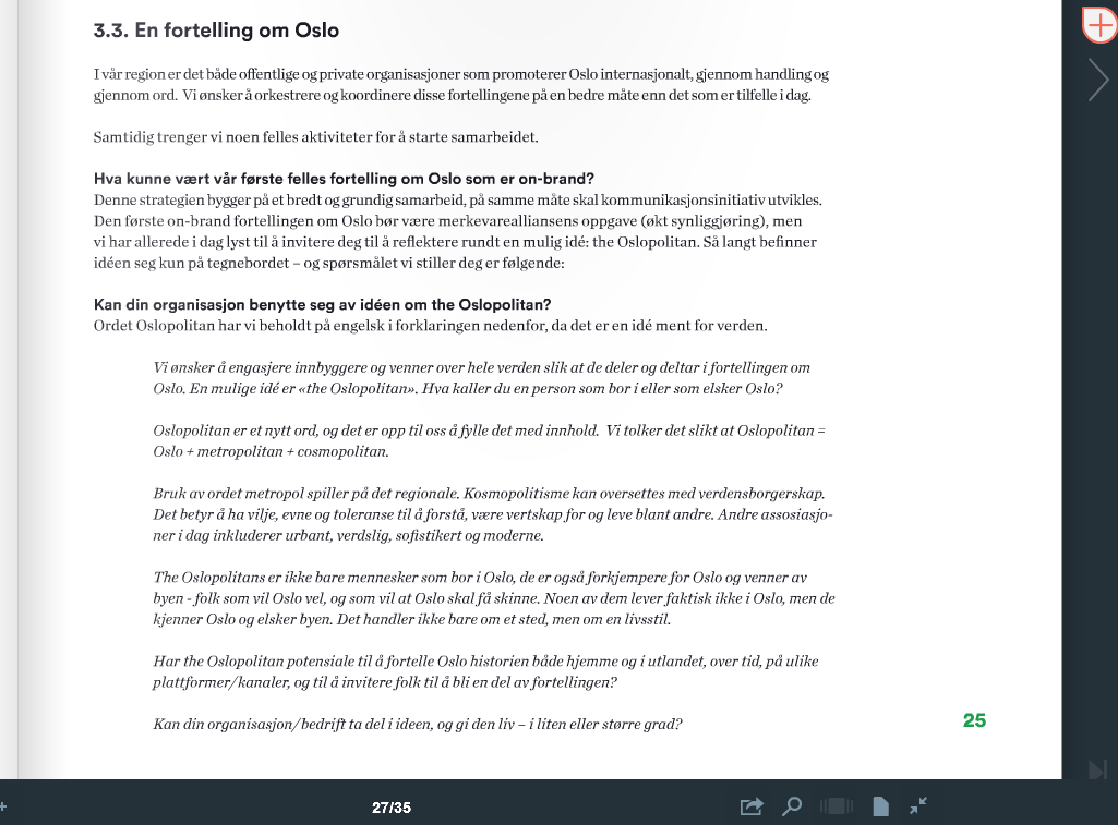 Fasimile fra Oslos brandingstrategi
