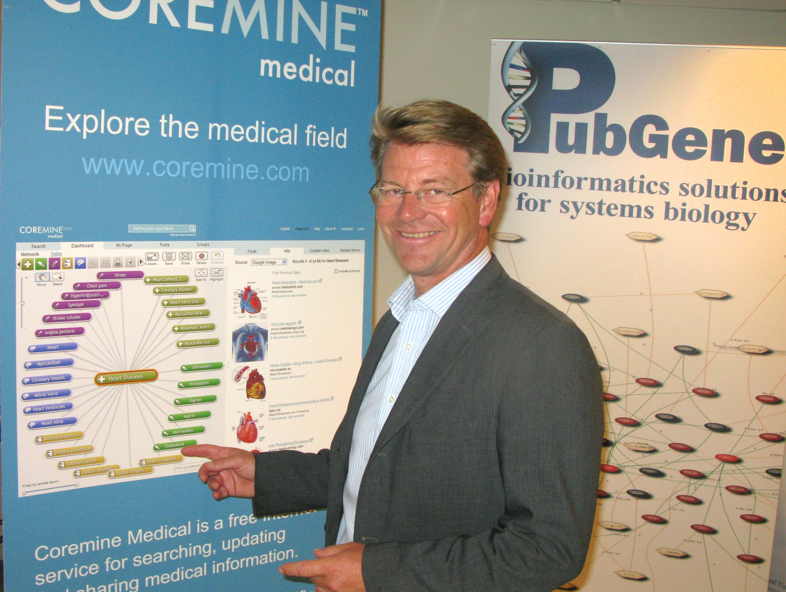 Administrerende direktør Odd Arild Lehne i PubGene lanserer den medisinske tjenesten Coremine Medical, basert på osloselskapets patenterte søketeknologi. Foto: Magne Otterdal