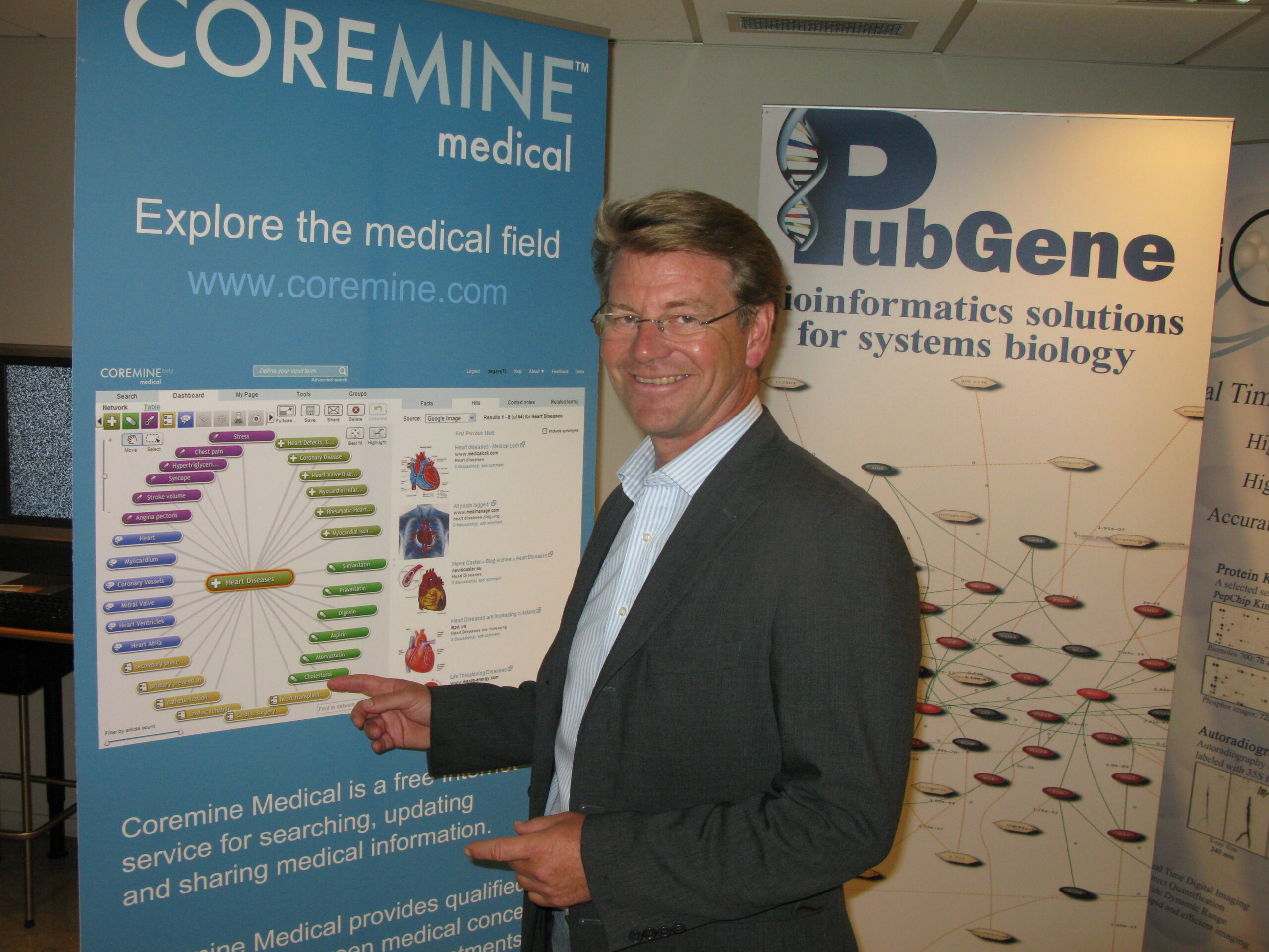Odd Aril Lehne, CEO of PubGene, introduces Coremine Medical. It is a revolution in how to use medical, scientific information on the web. Photo: Oslo Business Memo