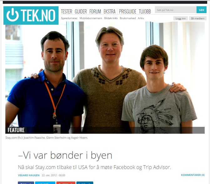 Fra venstre  Joachim Paasche, Glenn Stenholm og Asgeir Hoem (Faksimile fra Tech.no)