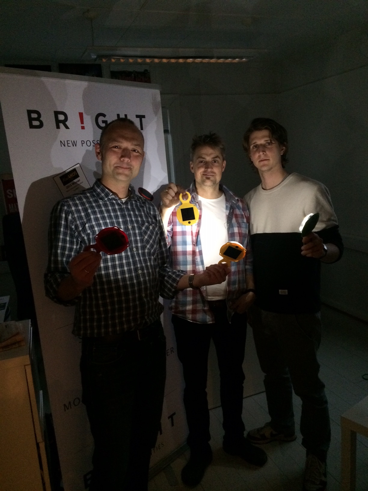 Teamet i spissen for Bright-prosjektet: Kristian Bye, Bright Products AS, Marius Andresen, K8, og Olivier Butstraen, K8.
